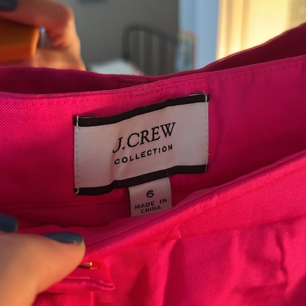 J Crew Collection bright pink pants silk size 6 - Picture 3 of 5